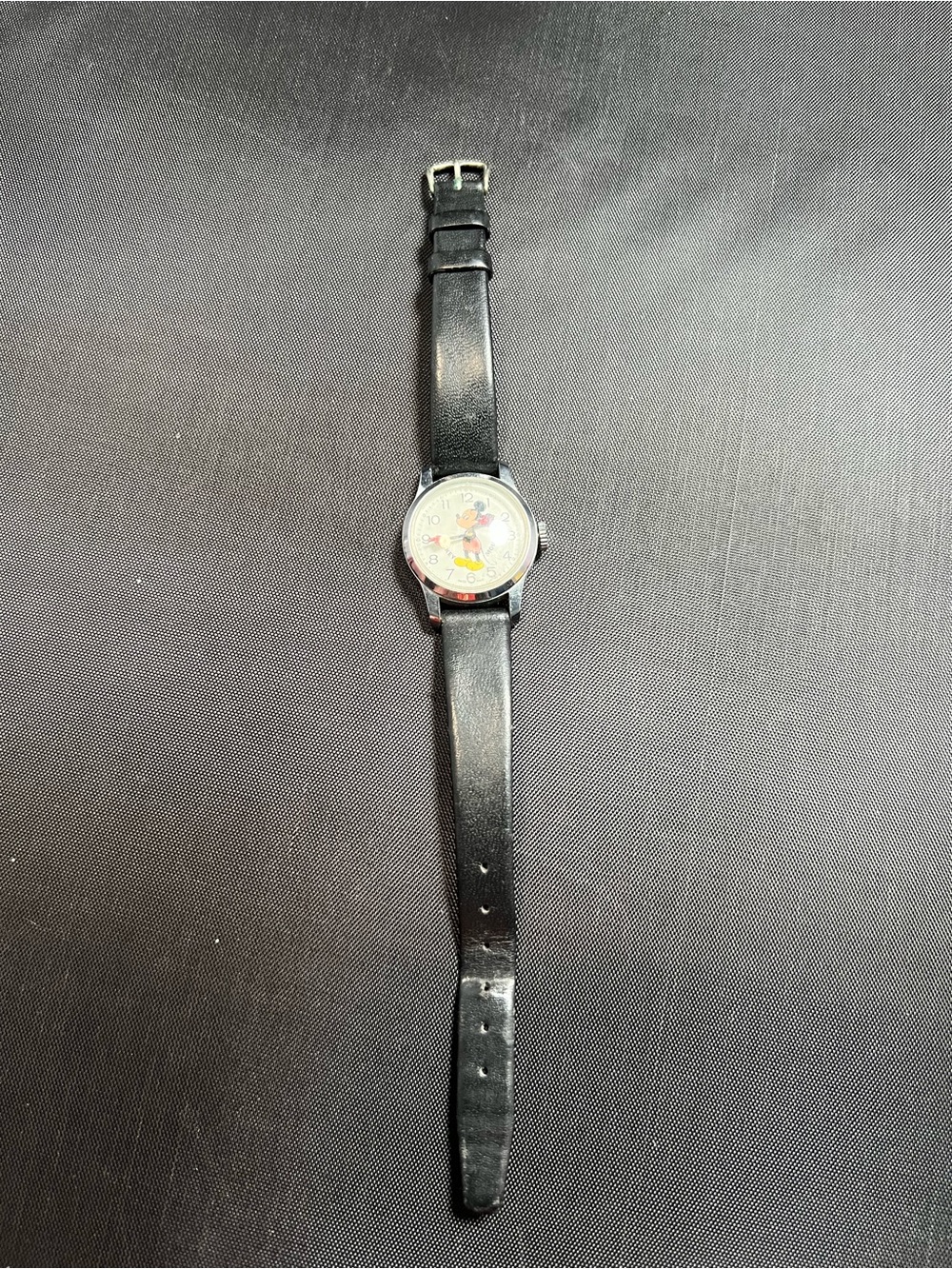 Vintage Bradley Time Mickey Mouse Mechanical Wind-Up Watch 1980s Original Strap